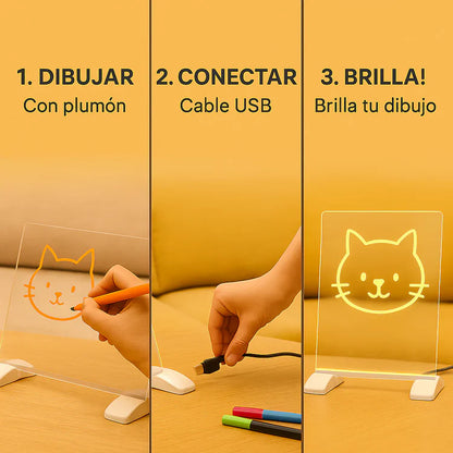Pizarra Lampara LED Acrílica +7 Colores